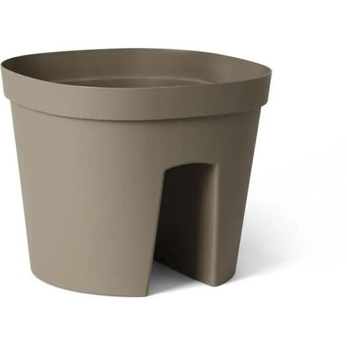 Pot Balustrade - Garden Id Smile - Taupe 30 Cm - S'adapte A Toutes Les Balustrades - Réserve D'eau - Recyclé Et 100% Recyclable