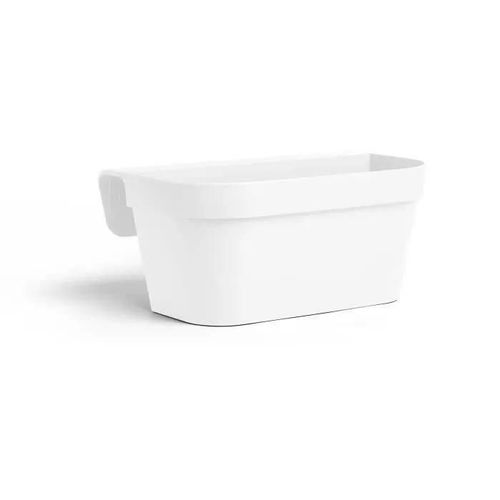 Jardiniere+Crochet - Garden Id Star - Blanc 50 X 21 Cm - Fixation Facile - Réserve D'eau - Recyclé Et 100% Recyclable