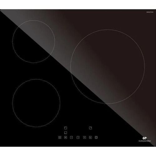 CONTINENTAL EDISON Table induction CETI3B28 3 zones, 6600W - 3 boosters - 3 minuteurs - noir