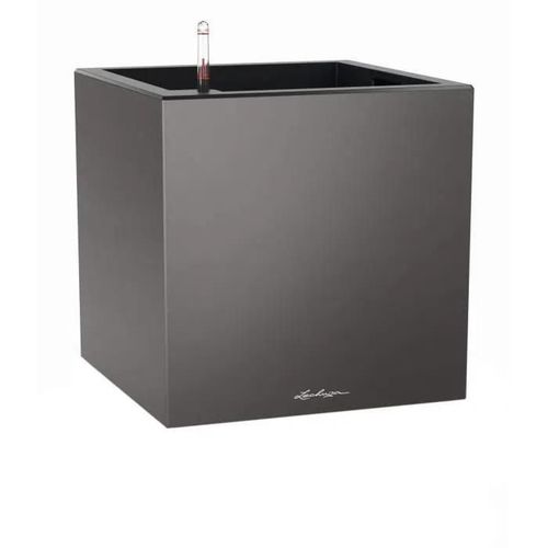 Pot De Fleur Lechuza Canto Premium Cube 40 - Kit Complet, Anthracite Métallique