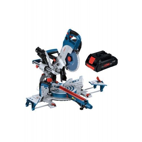 Scie à onglet sans fil 18V - Bi-turbo - Ø216 mm - GCM 18V-216 DC + 1 Batterie Pro Core 18V- 4Ah BOSCH