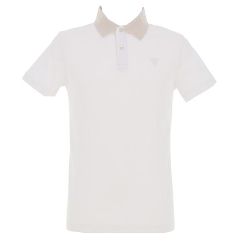 Polo Manches Courtes Guess Nolan Ss Polo Blanc S