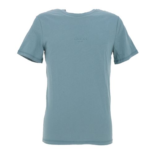 Tee Shirt Manches Courtes Guess Aidy Cn Ss Tee Bleu Moyen S