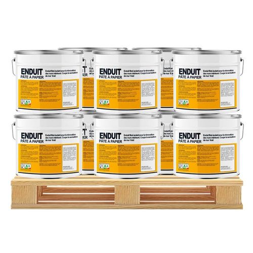 Pâte à papier à base de fibres naturelles, enduit décoratif intérieur, thermo-isolant, correcteur acoustique ECRAN77 10 x 15 Kg