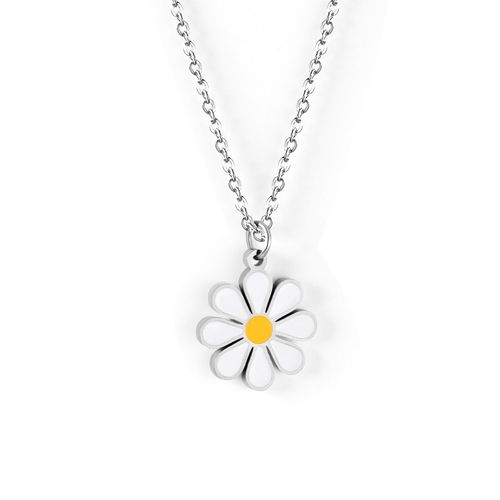 Luxusteel-Collier Pendentif Fleur Coquillage Acier Inoxydable, Accessoires Femme, Nouveau Style Chimel, Équipement Document Or