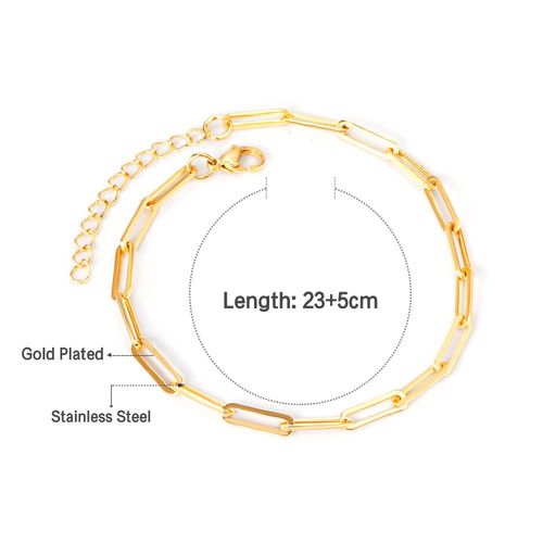 Luxusteel-Bracelets De Pied En Acier Inoxydable Plaqué Or Pour Femme, Perles De Boule Vintage, Breloques De Salle, Bijoux De Plage D'été