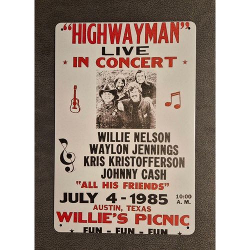 Plaque métallique décorative Highwayman Country Music