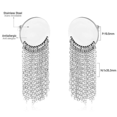 Boucles D'oreilles De Luxe En Acier Inoxydable Pour Femmes, Couleur Or, Plaqué Argent, Longue Goutte, Accessoires De Fête, Vente En Gros