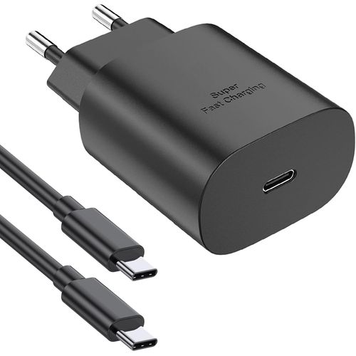 Chargeur Noir Rapide 25w + Cable Usb C Pour Samsung S25 / S25 Plus / S25 Ultra / S24 Fe / Z Flip 6 / A16 / A36 / A56 - Little Boutik®