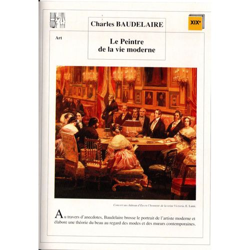 Fiche Lecture / Litterature Charles Baudelaire Le Peintre De La Vie Moderne