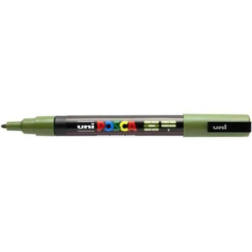 Marqueur À Pigment - Posca - Pc-3m - Vert Kaki - Pointe Ronde - Lot De 6