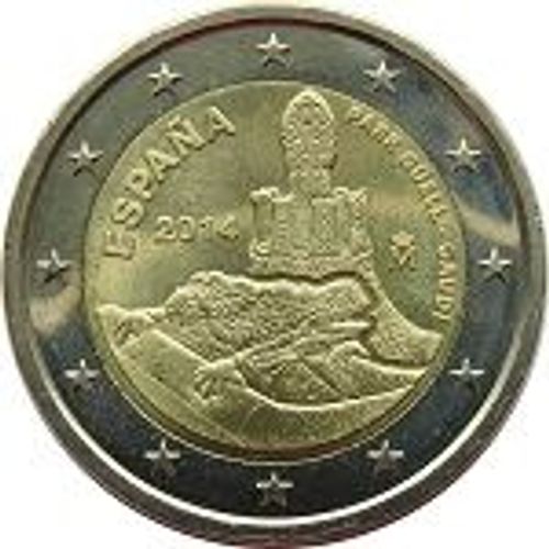 2 Euros Espagne 2014 Commemorative Parc Guell De Barcelona