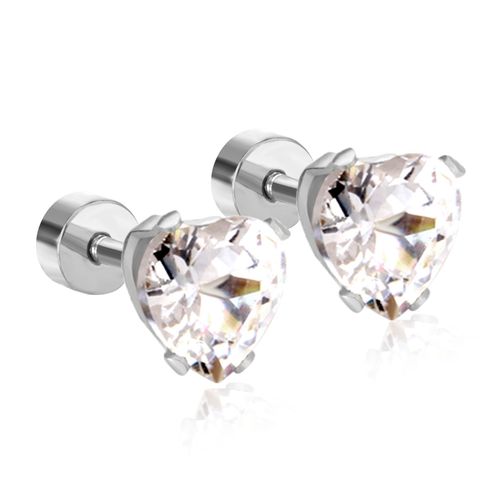 Luxsteel ? Boucles D'oreilles En Cristal En Forme De C¿Ur Pour Femme Et Homme, Bijoux De Piercing, En Acier Inoxydable, En Forme D'étoile, Carré, Rond, Triangle, Cz, 6mm