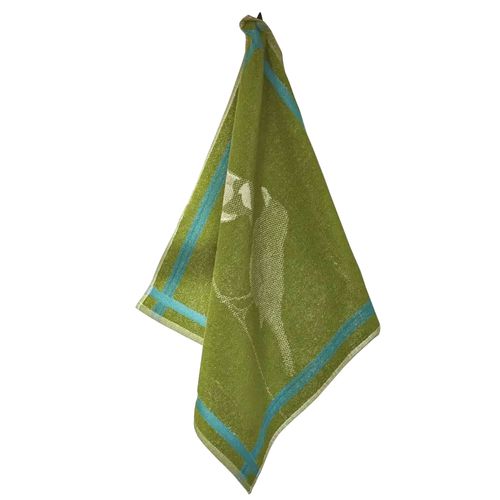 Torchon De Cuisine 50x50 Cm Éponge Coton Sur Un Fil Vert