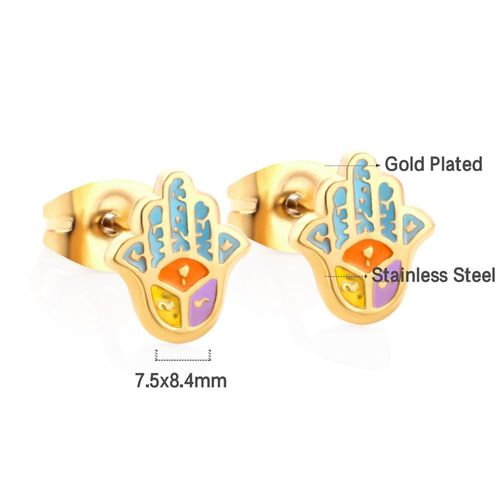 Luxusteel-Boucles D'oreilles Étoile Porte-Bonheur En Acier Inoxydable, Plaqué Or, Argent, Pour Femme Et Fille, Piercing D'oreille, Vente En Gros