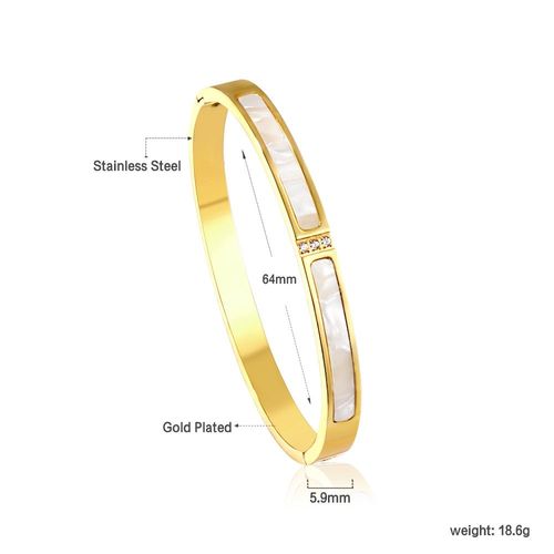 Luxusteel-Bracelets Coquillage Blanc En Acier Inoxydable Pour Femmes Et Bol, Bijoux Classiques, Document Or, Luxe, Mariage, Tarjuvenfree