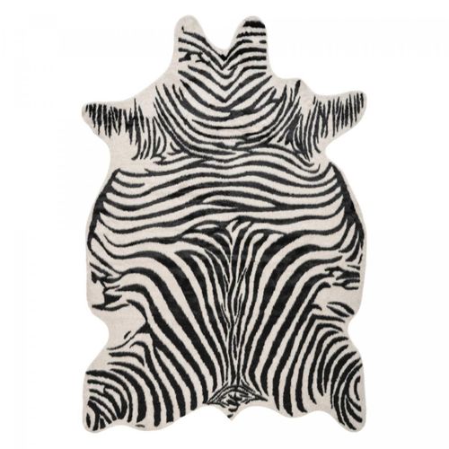 Tapis Imitation Peau De Zèbre Fo Po Blanc, Noir 150x200cm Motif Animaux
