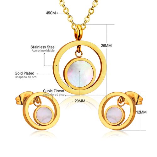 Luxusteel-Ensemble Collier Et Boucles D'oreilles En Coquillage Blanc Naturel Pour Femme, Élégant, Acier Inoxydable, Breloque Coeur, Blanc Ateur De Papillon, Lune, Bijoux