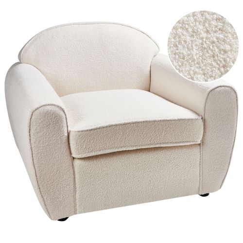 Fauteuil Ellede Bouclé Beige Clair