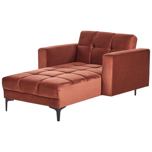 Chaise Longue En Velours Rouge Alnes