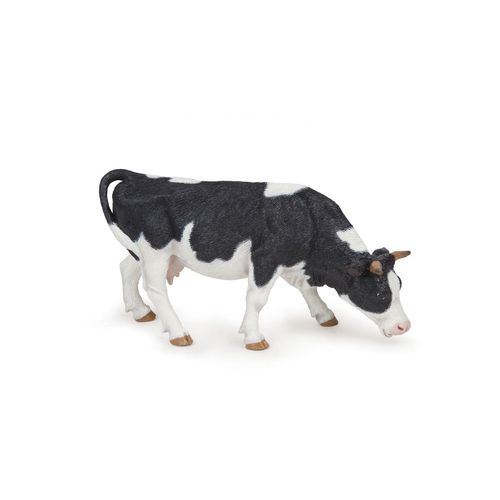 La Vie A La Ferme Vache Noire Et Blanche Broutant