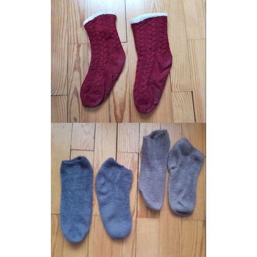 3 Paires De Chaussettes Pantoufles Ou De Lit T.1 Ou 36-38