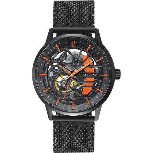 Montre Homme Paddock Noir Cadran Bracelet Acier Milanais Noir 22 Mm