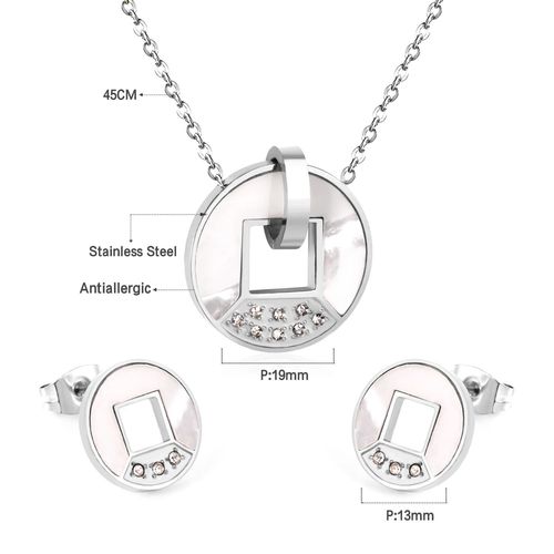 Luxusteel-Ensemble Collier Et Boucles D'oreilles En Coquillage Blanc Naturel Pour Femme, Élégant, Acier Inoxydable, Breloque Coeur, Blanc Ateur De Papillon, Lune, Bijoux