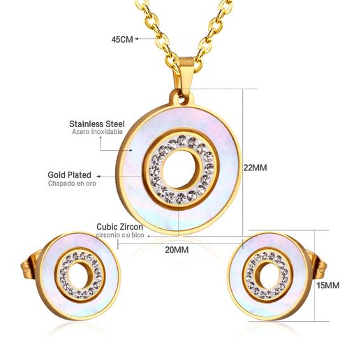 Luxusteel-Ensemble Collier Et Boucles D'oreilles En Coquillage Blanc Naturel Pour Femme, Élégant, Acier Inoxydable, Breloque Coeur, Blanc Ateur De Papillon, Lune, Bijoux