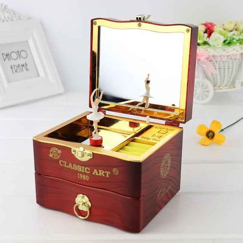 Boîte à musique de ballet enchantante pour filles,lecture rotative,ballerine sautante,boîte à bijoux parfaite,cadeau pour les filles,les tout-petits,les enfants - Type Red
