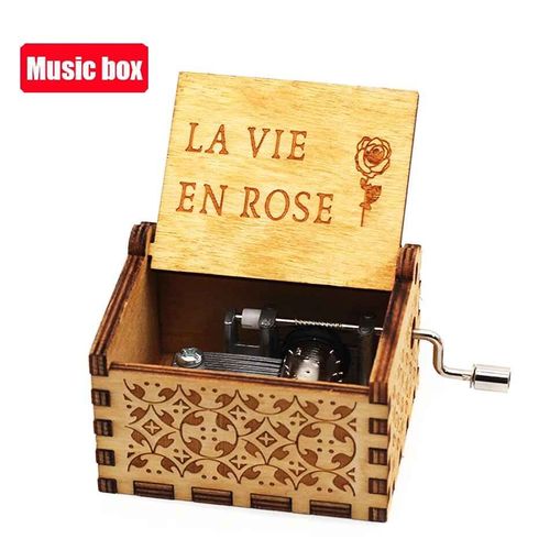 Boîte À Musique En Bois Sculptée À Manivelle,La Belle Et La Bête Congelées,Décoration De La Maison,Cadeau D'anniversaire De La Fête De Léon - Type M28 #A