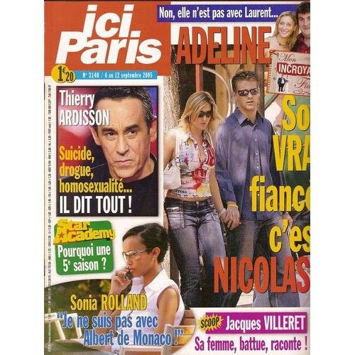 Ici Paris  N° 3140 : Jacques Villeret, Alice Dona, Laurent Boyer, Sonia Rolland, Vincent Mcdoom, Olivier Sitruk, Nathalie Marquay, Elizabeth Teissier, Darry Cowl, Shirel, Jacques Dufilho