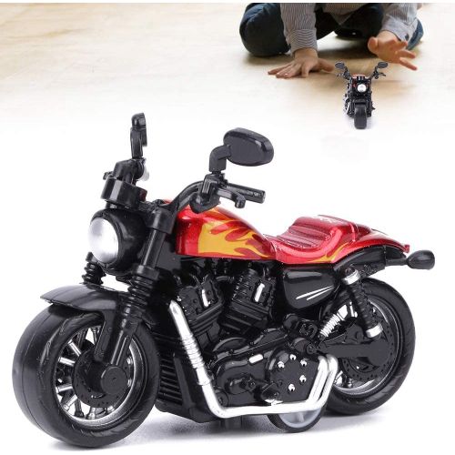Jouet De Moto, Simulation Moto Jouet,Alliage Moto Modèle Jouet,Jouet De Véhicule À Traction Hautement Cadeaux Moto Jouet Pour Enfant Jouet Intellectuel (Rouge)