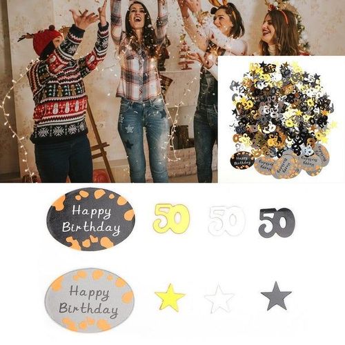 Fournitures de fête d'anniversaire avec confettis : décoration de table festive avec confettis