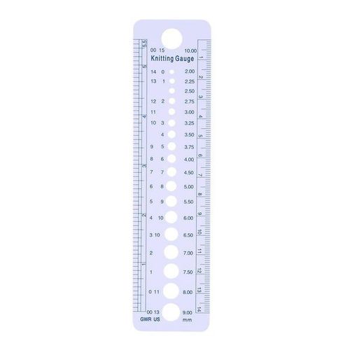 Règle de jauge d'aiguille à tricoter - Outil de couture de mesure précis en pouces pour les tricoteurs