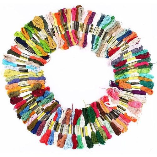 100 Nouveaux Écheveaux De Fil À Broder Colorés Pour Broderie Et Couture