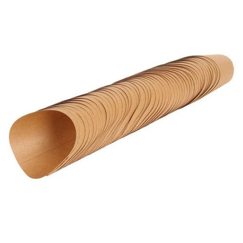 Lot de 50 cornets à frites en papier kraft imperméables - Supports à bouche oblique marron