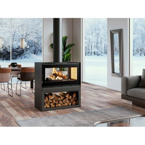 FM Poêle à bois central double face M-182 LK 12,8kW turbo ventilé