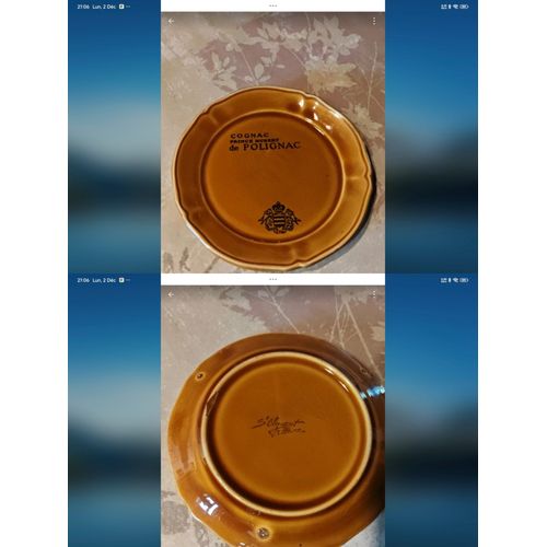 Collection Vintage  Cendrier, Vide Poche Publicitaire Cognac  Prince Hubert De Polignac