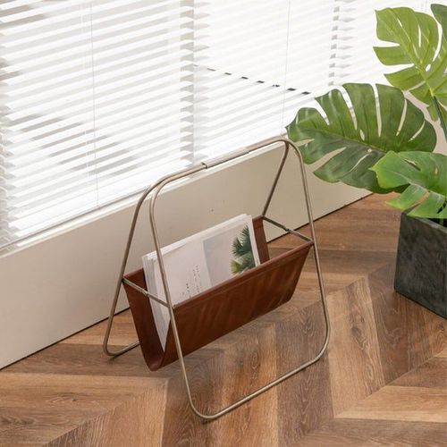 Porte-revues et porte-journaux sur pied en acier inoxydable