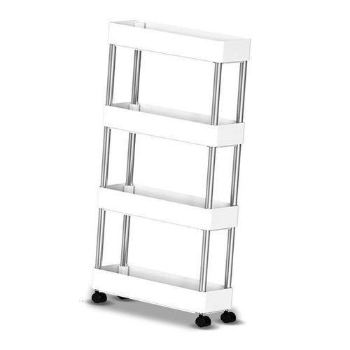 Chariot de rangement de salle de bain à roulettes mince à 4 niveaux - Étagère mobile étroite