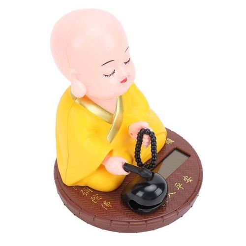 Ornement De Tableau De Bord Solaire Drôle De Petit Moine - Figurine De Voiture Qui Hoche La Tête Et Qui Frappe