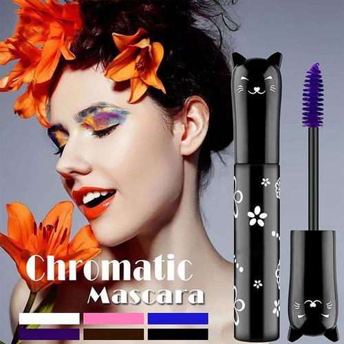 Mascara ?il De Chat Maquillage Des Yeux Mascara De Couleur Waterproof Séchage Rapide Recourbe-Cils Allongement Maquillage Cils Fête Scène 