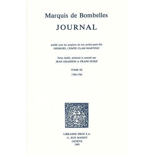 Journal - Tome 3, 1789-1792