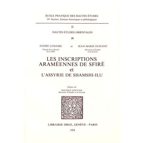 Les Inscriptions Araméennes De Sfiré Et L'assyrie De Shamshi-Ilu