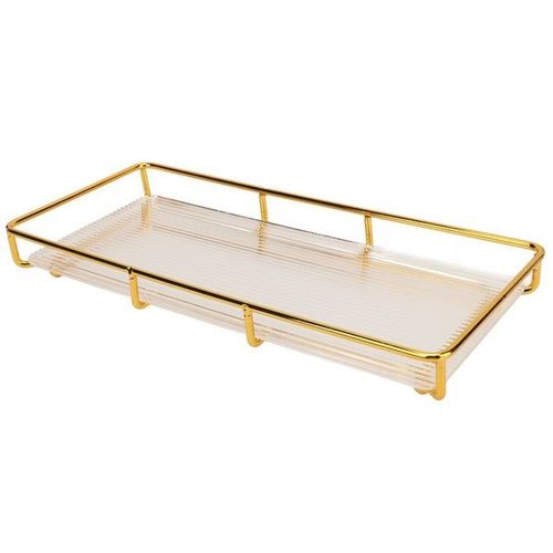 Plateau de salle de bain en métal - Étagère de rangement de maquillage pour comptoir