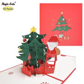 Carte de noël pour joyeux vacances carte de vux 3d de nouvel an Pop up