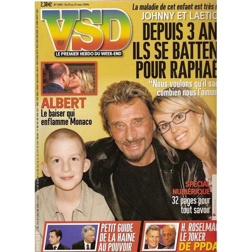 Vsd  N° 1490 : Johnny Hallyday, Harry Roselmack, Daniel Prévost, Bernard-Henri Levy, Azouz Begag, M6, Le Numérique (32 Pages), Le Prince Albert