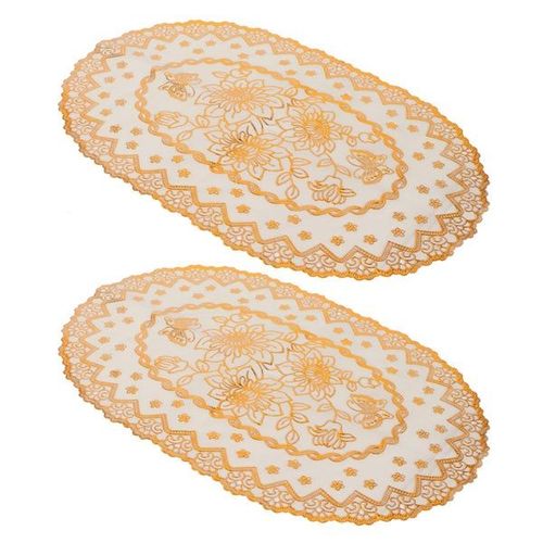 Lot De 2 Sets De Table En Pvc Doré - Sets De Table Élégants Pour Mariages Et Occasions Spéciales