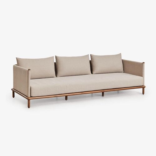 Canapé 3 Places Olivia En Bois D'acacia Beige Semoline